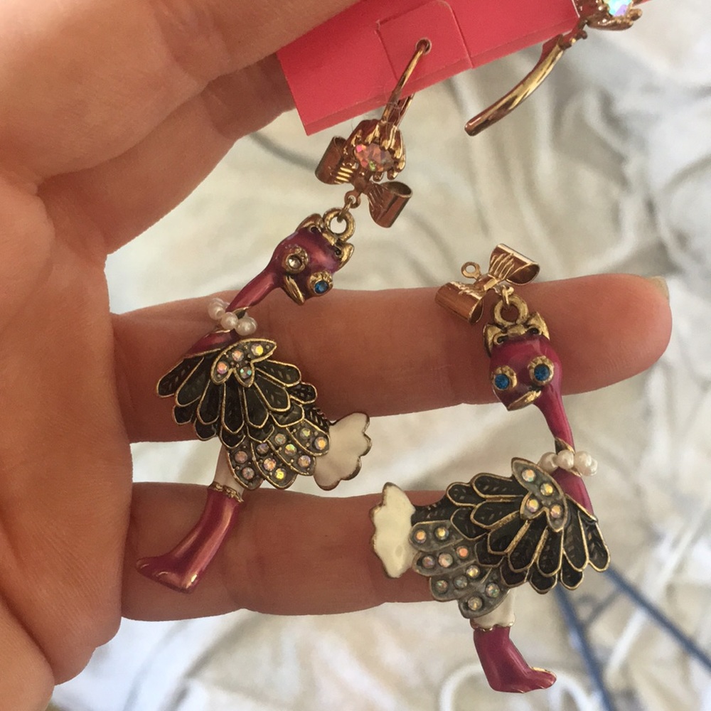 Betsey Johnson turkey earrings with defects